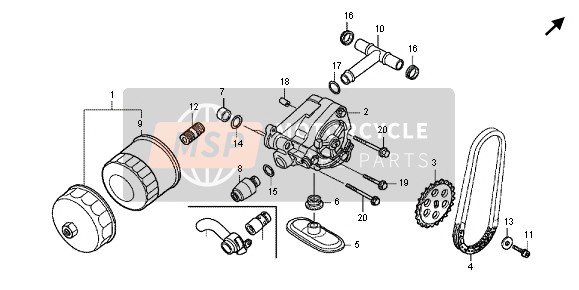 Honda VT750C2B 2012 La pompe à huile pour un 2012 Honda VT750C2B