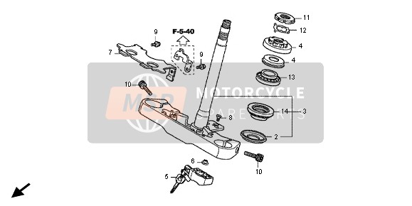 Honda VT750C2B 2012 STEERING STEM for a 2012 Honda VT750C2B