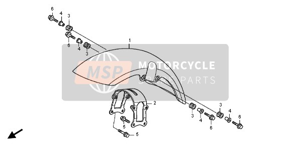 Honda VT750C2B 2012 VORDERER KOTFLÜGEL für ein 2012 Honda VT750C2B