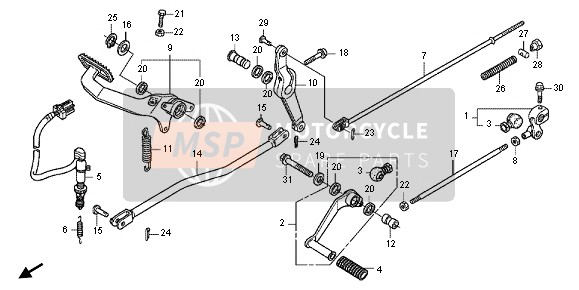 Honda VT750C2B 2012 Pedaal voor een 2012 Honda VT750C2B