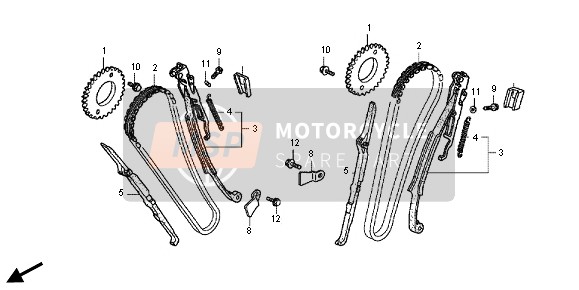 Honda VT750CS 2012 STEUERKETTE für ein 2012 Honda VT750CS