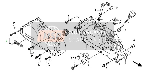 Honda VT750CS 2012 RIGHT CRANKCASE COVER for a 2012 Honda VT750CS