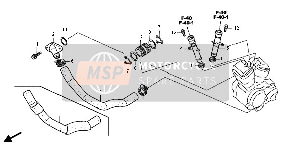 Honda VT750CS 2012 WATER PIPE for a 2012 Honda VT750CS