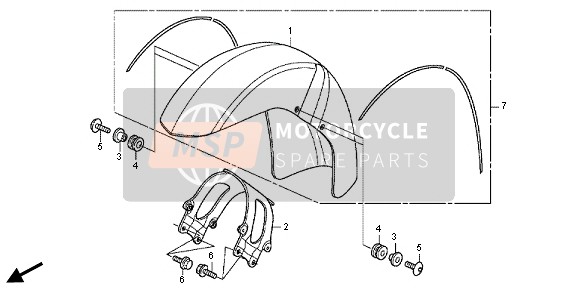 Honda VT750CS 2012 Parafango anteriore per un 2012 Honda VT750CS