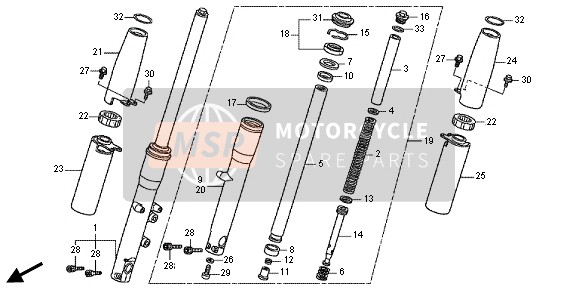 Honda VT750CS 2012 FRONT FORK for a 2012 Honda VT750CS