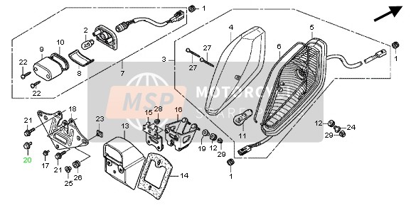 84701MEG640, Bracket, Number Plate, Honda, 2