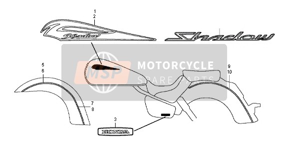 83511MCH700, Emblem, Honda, 2