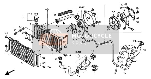 Honda CB600F 2006 RADIATOR for a 2006 Honda CB600F