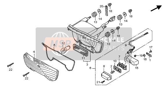 Honda CBF250 2006 Fanale Posteriore per un 2006 Honda CBF250