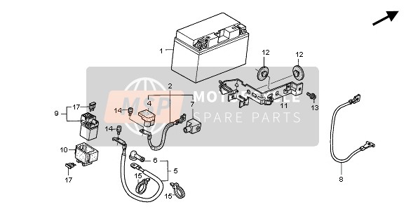 Honda CBF500 2006 Batterie pour un 2006 Honda CBF500