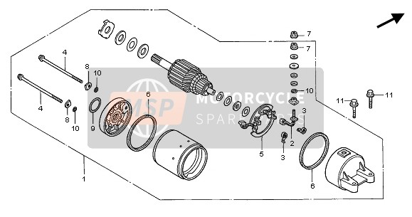 Honda CBF500A 2006 STARTING MOTOR for a 2006 Honda CBF500A