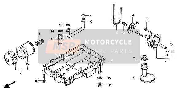 Honda CBF500A 2006 OIL PAN & OIL PUMP for a 2006 Honda CBF500A