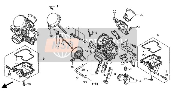 Honda CBF500A 2006 CARBURETOR (COMPONENT PARTS) for a 2006 Honda CBF500A