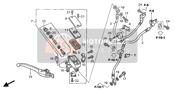 Honda CBF500A 2006 FR. BRAKE MASTER CYLINDER for a 2006 Honda CBF500A