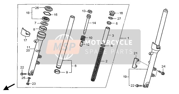 Honda CBF500A 2006 FRONT FORK for a 2006 Honda CBF500A