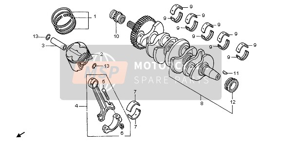 Honda CBF600N 2006 CRANKSHAFT & PISTON for a 2006 Honda CBF600N