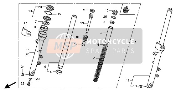 Honda CBF600N 2006 VORDERRADGABEL für ein 2006 Honda CBF600N