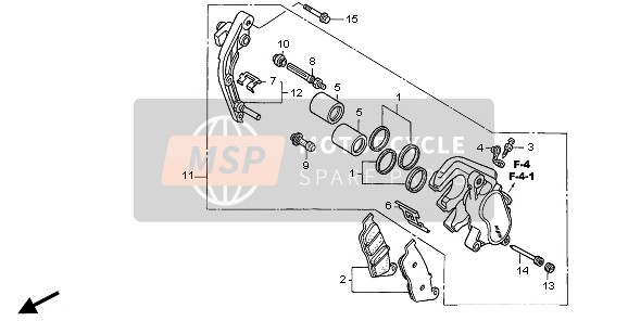 Honda CBF600N 2006 Pinza de freno delantero (L.) para un 2006 Honda CBF600N