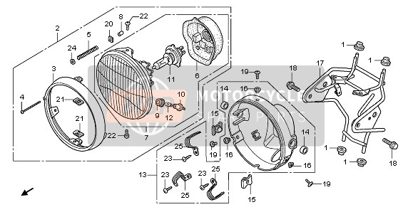 Honda CBF600NA 2006 HEADLIGHT (UK) for a 2006 Honda CBF600NA