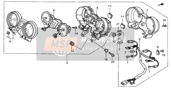 Honda CBF600NA 2006 TACHOMETER (KMH) für ein 2006 Honda CBF600NA