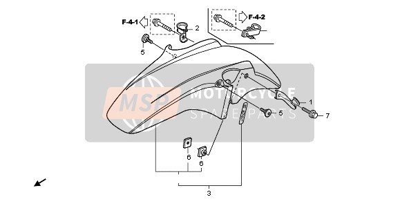 Honda CBF600NA 2006 Guardabarros delantero para un 2006 Honda CBF600NA