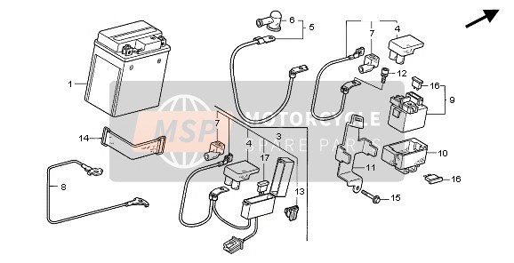 Honda CBF600NA 2006 BATTERY for a 2006 Honda CBF600NA