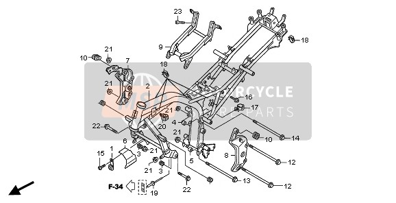 Honda CBF600NA 2006 RAHMENKÖRPER für ein 2006 Honda CBF600NA