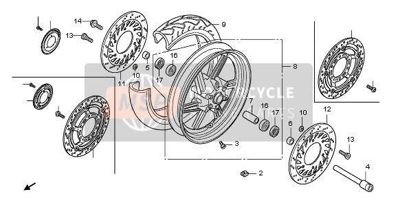 Honda CBF600S 2006 FRONT WHEEL for a 2006 Honda CBF600S