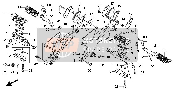 Honda CBF600S 2006 Step voor een 2006 Honda CBF600S