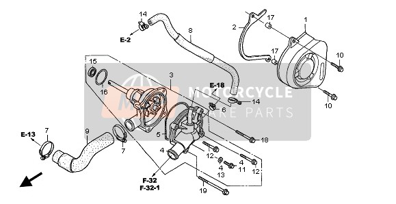 Honda CBF600SA 2006 Bomba de agua para un 2006 Honda CBF600SA