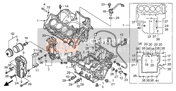 Honda CBF600SA 2006 CRANKCASE for a 2006 Honda CBF600SA