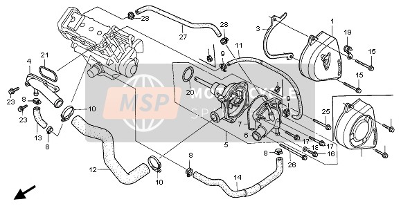 90670GHB610, Agrafe De Flexible D'Eau, Honda, 2