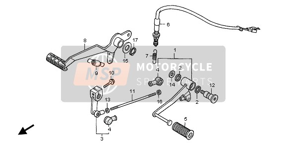 Honda CBF600SA 2006 Pedal de freno & Cambio de pedal para un 2006 Honda CBF600SA