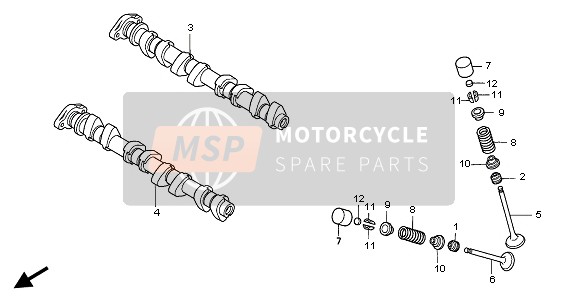 Honda CBF1000 2006 Albero A Camme & Valvola per un 2006 Honda CBF1000