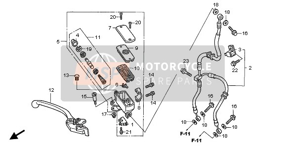 Honda CBF1000 2006 FR. BRAKE MASTER CYLINDER for a 2006 Honda CBF1000