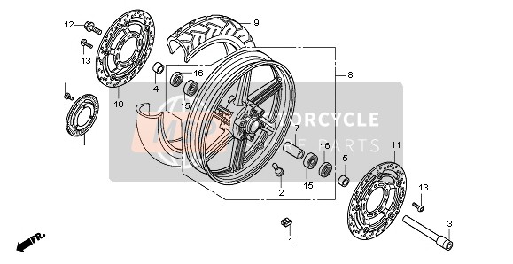 Honda CBF1000 2006 FRONT WHEEL for a 2006 Honda CBF1000