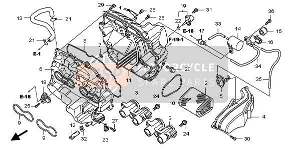 17250MFAD00, Boitier B De Filtre A Air, Honda, 0