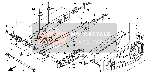 Honda CBF1000 2006 Brazo oscilante para un 2006 Honda CBF1000