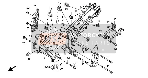 Honda CBF1000 2006 Frame voor een 2006 Honda CBF1000