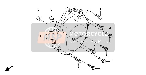 Honda CBF1000A 2006 A.C. Generator Afdekking voor een 2006 Honda CBF1000A