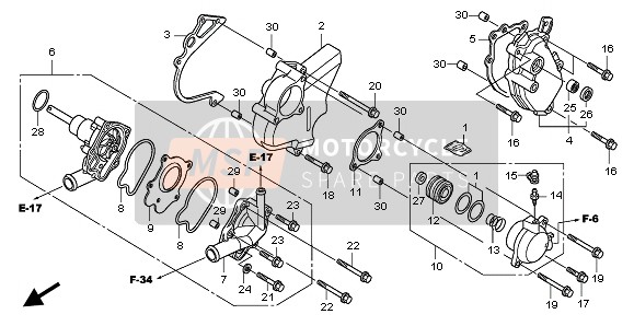 Honda CBF1000A 2006 WATER PUMP for a 2006 Honda CBF1000A