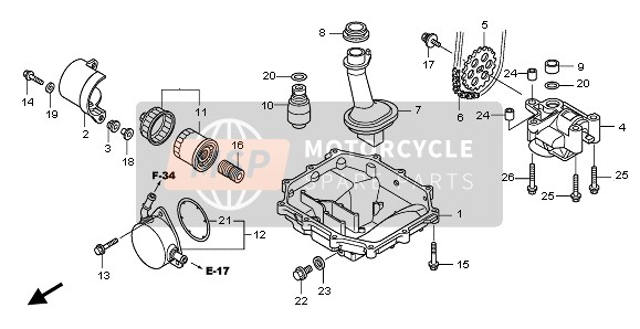 Honda CBF1000A 2006 Colector de aceite & Bomba de aceite para un 2006 Honda CBF1000A