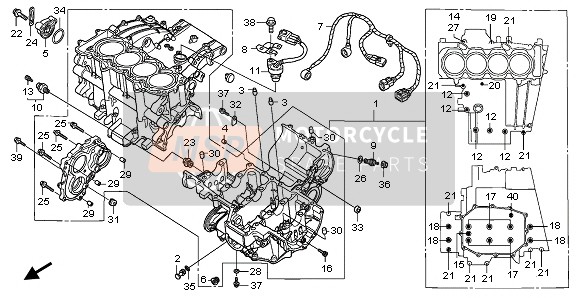 Honda CBF1000A 2006 CRANKCASE for a 2006 Honda CBF1000A