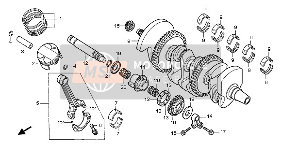 Honda CBF1000A 2006 CRANKSHAFT & PISTON for a 2006 Honda CBF1000A