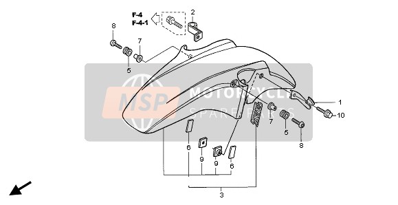 Honda CBF1000A 2006 Guardabarros delantero para un 2006 Honda CBF1000A