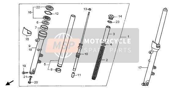 Honda CBF1000A 2006 Tenedor frontal para un 2006 Honda CBF1000A