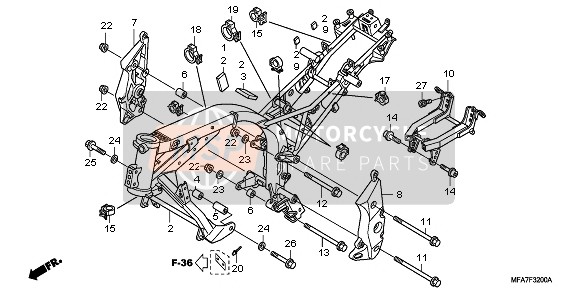 Honda CBF1000A 2006 Corps du cadre pour un 2006 Honda CBF1000A