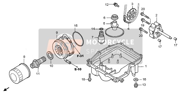 Honda CBR600F 2006 Olie pan & Oliepomp voor een 2006 Honda CBR600F