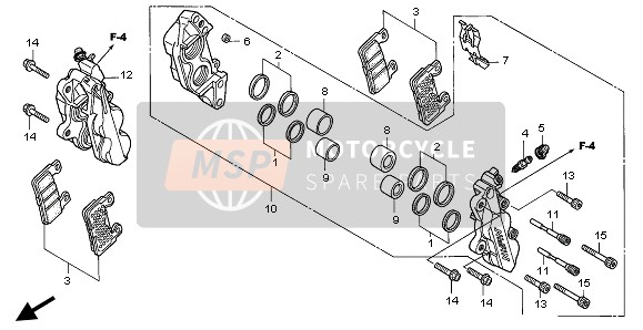 Honda CBR600F 2006 Pinza de freno delantero para un 2006 Honda CBR600F