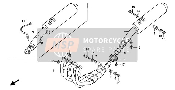 Honda CBR600F 2006 EXHAUST MUFFLER for a 2006 Honda CBR600F